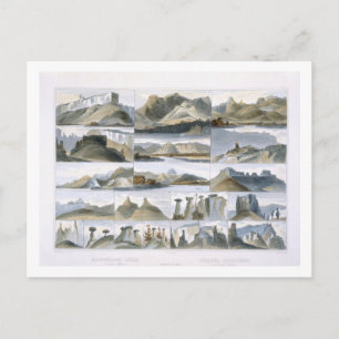Carte Postale Collines remarquables sur le haut Missouri, plaque