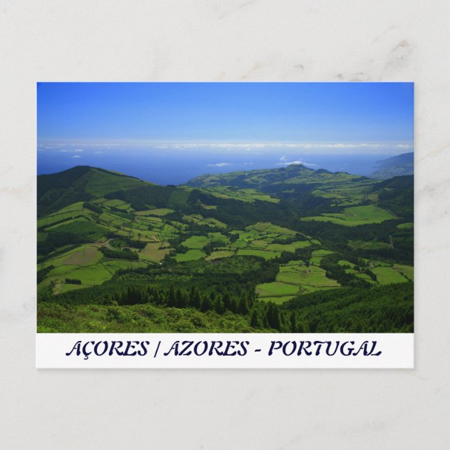 Carte Postale Collines vertes - Açores (Devant)
