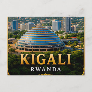 Carte Postale Collines vertes de Kigali et skyline moderne rwand