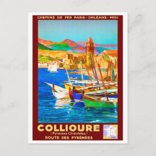 Carte Postale Collioure, Pyrénées, France, Bateaux sur le port,