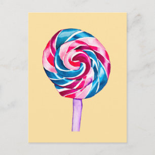 Carte Postale Collipop eau couleur bonbon art
