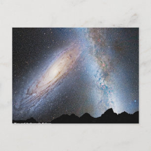 Carte Postale Collision de voie laiteuse et Andromeda