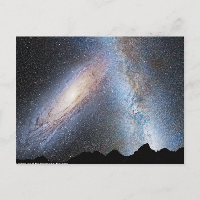 Carte Postale Collision de voie laiteuse et Andromeda (Devant)
