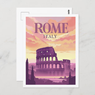 Carte Postale Colloque Rome Italie Vintage célèbre Travel Place