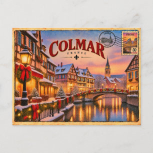 Carte Postale Colmar France Hiver Vintage