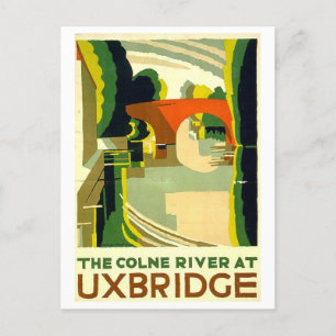 Carte Postale Colne River à Uxbridge Poster Vintage voyage