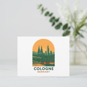 Carte Postale Cologne Allemagne Vintage Voyage Art – Europe Rétr