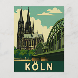 Carte Postale 🌉 COLOGNE — Cathédrale et pont sur le Rhin