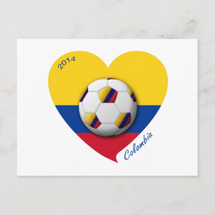 Carte Postale Colombie Fútbol Nacional 2014 Balón y Corazón