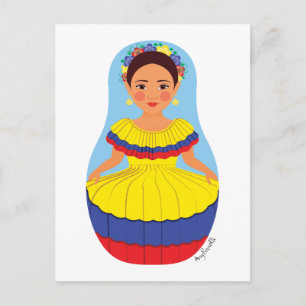 Carte postale colombienne Matryoshka