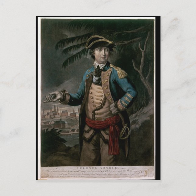 Carte Postale Colonel Benedict Arnold, pub. Londres, 1776 (Devant)