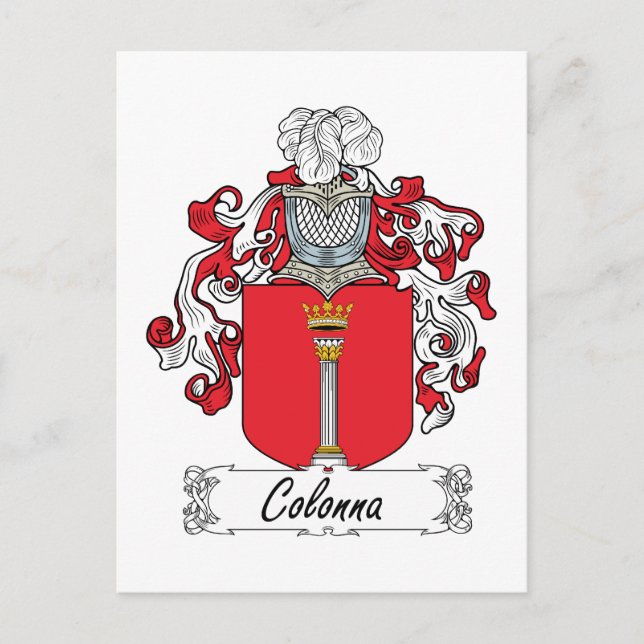 Carte Postale Colonna Family Crest (Devant)