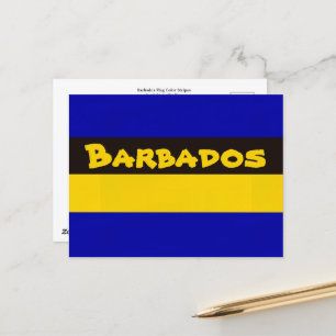 Carte Postale Colonnes de bande de drapeau de la Barbade