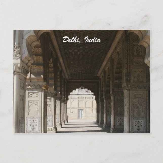 Carte Postale colonnes en marbre delhi fort (Devant)
