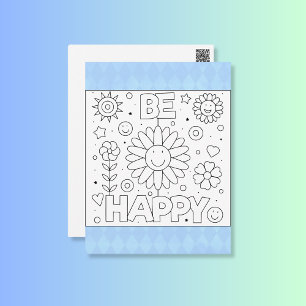 Carte Postale Color Me Be Happy Smile Inspire les fiches d'act