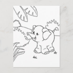 Carte Postale Color Me Post Card - Elephant