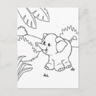 Carte Postale Color Me Post Card - Elephant