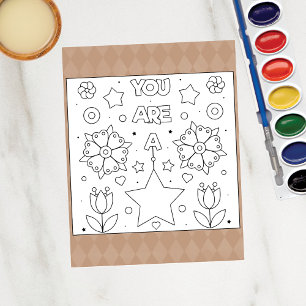 Carte Postale Color Me You Are Star Inspire les fiches d'activ