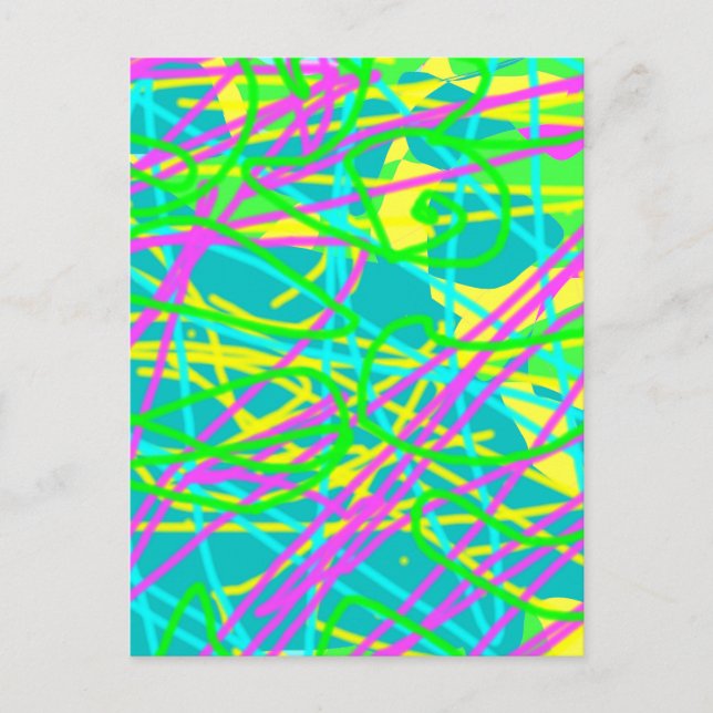 Carte Postale Color My Dreams Scribble Motif Expressive Artsy (Devant)