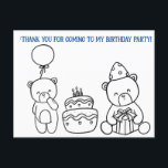 Carte Postale Color your own birthday thank you, for kids<br><div class="desc">This is a birthday thank you that either your child can color for their friends, or they can send it as another little gift for the recipient to color. it's up to you. This is a wonderful, gentle introduction to writing thank you notes. All your child has to do is...</div>