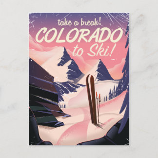 Carte Postale Colorado à Ski ! Affiche de voyage