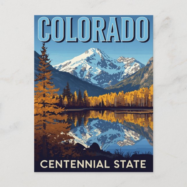 Carte Postale Colorado Centennial State Mountain Lake (Devant)