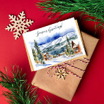Carte Postale Colorado de Noël Joyeuses Fêtes<br><div class="desc">Bonnes Fêtes Noël hiver enneigé Colorado village de montagne enneigé salutations Noël nouvelle année carte postale,  neige hiver merveilleux à Breckenridge Colorado aquarelle moderne</div>
