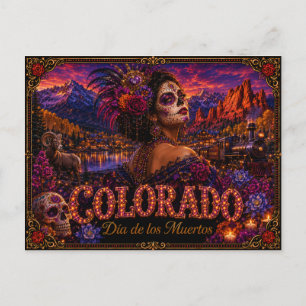 Carte Postale Colorado Día de los Muertos Rétro