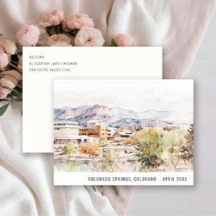 Carte Postale Colorado Springs, Colorado Aquarelle Voyage