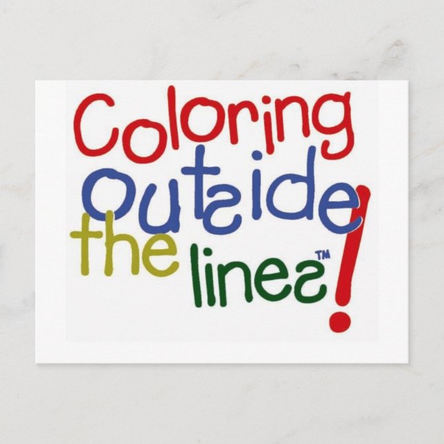 Carte Postale Coloration en dehors des lignes (Devant)
