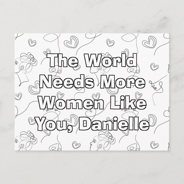 Carte Postale Coloration personnalisée de la Journée internation (Devant)