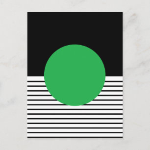 Carte Postale Colorbloc noir blanc et cercle vert