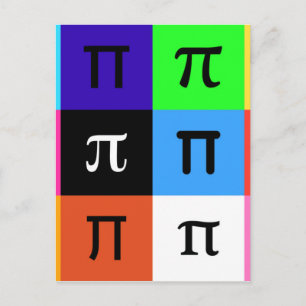 Carte Postale colorblock happy pi day