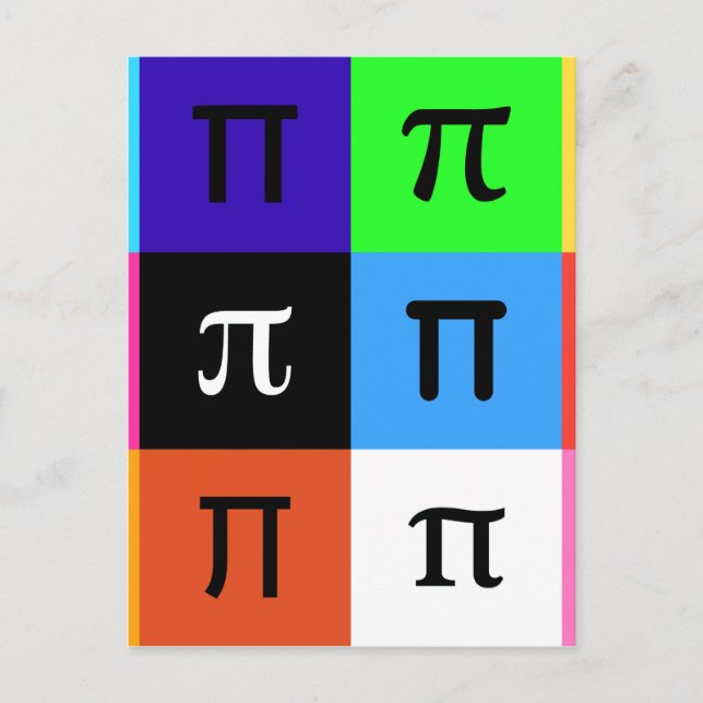 Carte Postale colorblock happy pi day (Devant)