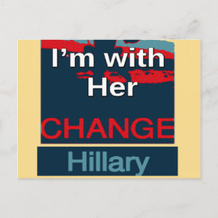Carte Postale Coloré 2016 Je suis avec elle Votez pour Hillary U