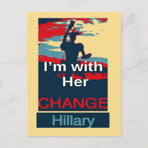 Carte Postale Coloré 2016 Je suis avec elle Votez pour Hillary U