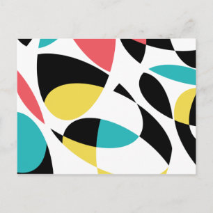 Carte Postale Coloré, abstrait, moderne, amusant motif géométriq