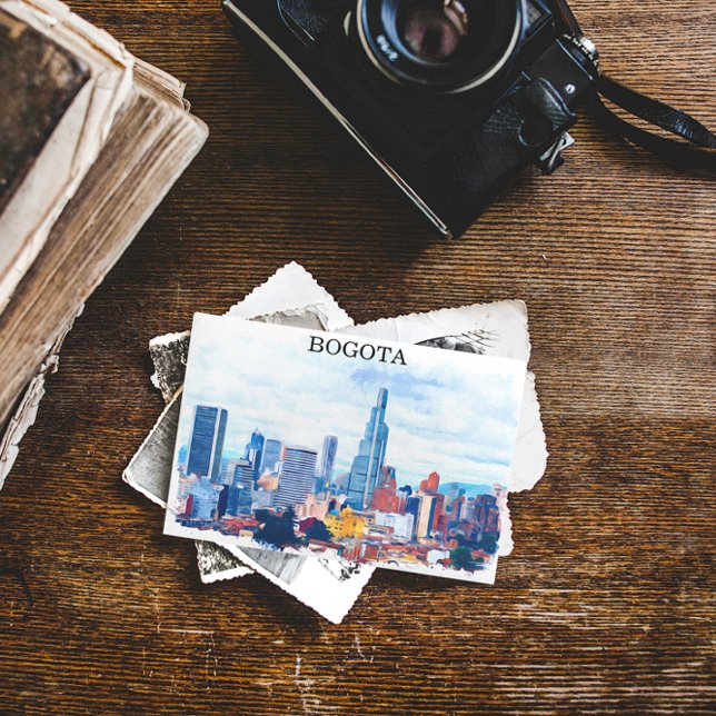 Carte Postale Coloré Bogota Colombie Cityscape (bogota colombia vintage city postcard)