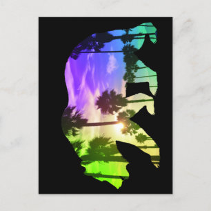 Carte Postale Coloré California Bear Beach Paysage Palms Soleil