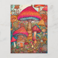 Coloré Créatif Champignons Psychédéliques Art