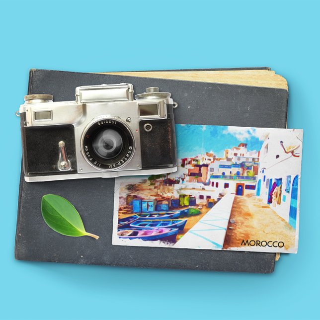 Carte Postale Coloré Maroc Voyage Aquarelle (morocco vintage travel postcard)