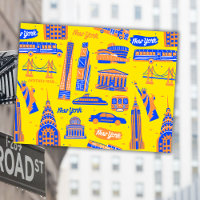 Coloré New York City USA Travel Art Kids