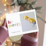 Carte Postale Coloré Soyez Joyeux Et Photo | Joyeuses fêtes<br><div class="desc">Coloré Soyez Joyeux Et Photo | Joyeuses fêtes</div>