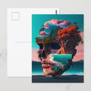 Carte Postale Colored skull