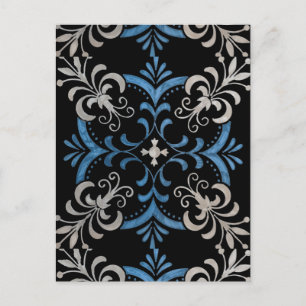 Carte postale colorée à motifs floraux