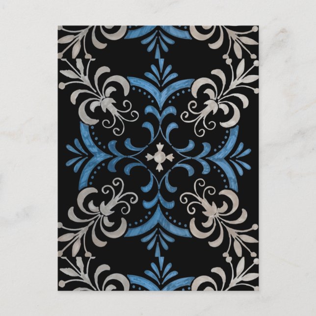 Carte postale colorée à motifs floraux (Devant)