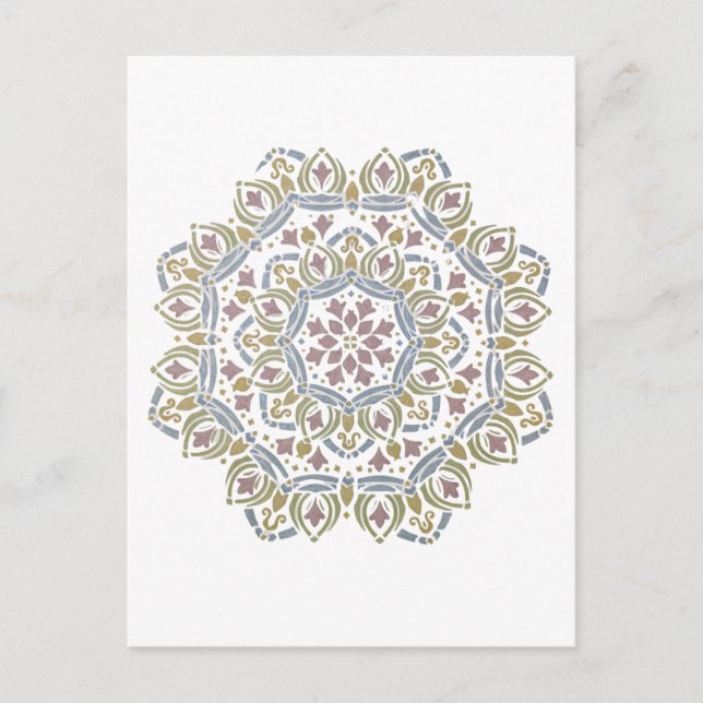 Carte postale colorée à motifs floraux (Devant)