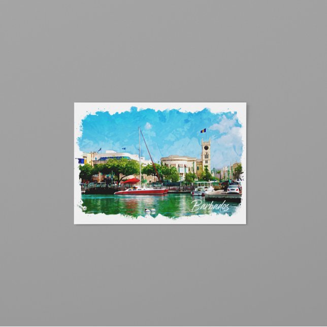 Carte Postale Colorée Barbade Caraïbes île (barbados caribbean island vintage travel postcard)