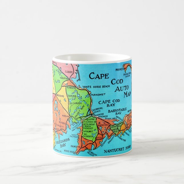 Carte postale colorée Cape Cod Carte Mug (Centre)