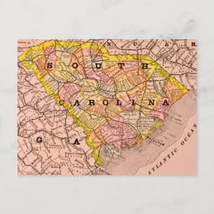 Carte postale colorée de Caroline du Sud
